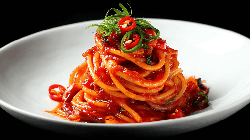 温かい生ハムのパスタ