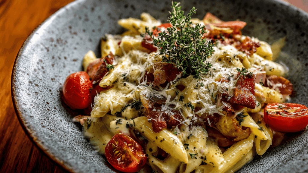 カマンベールチーズのパスタ