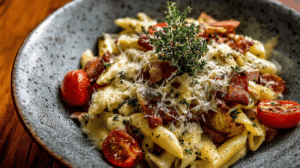 カマンベールチーズのパスタ