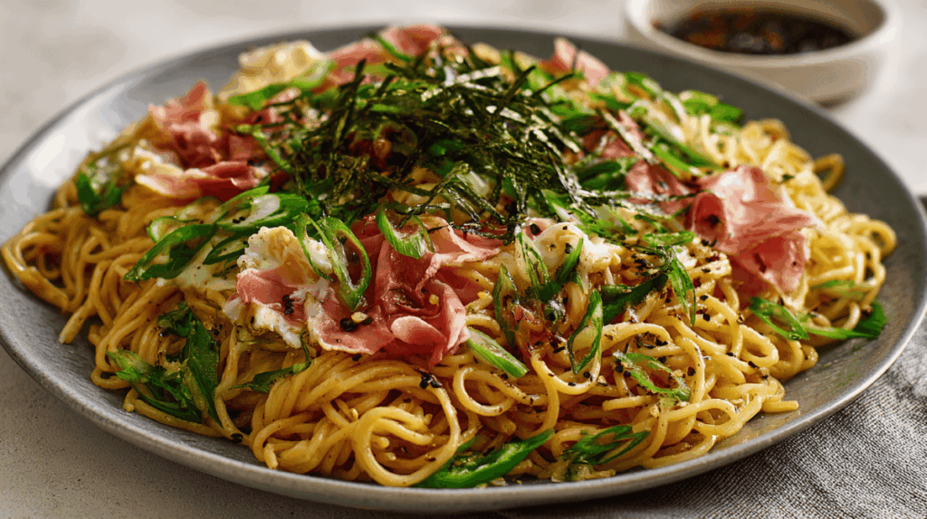 生ハムパスタの和風