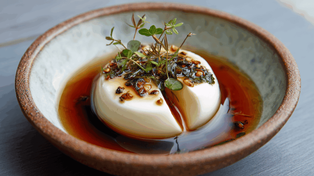 モッツァレラチーズのめんつゆ漬け